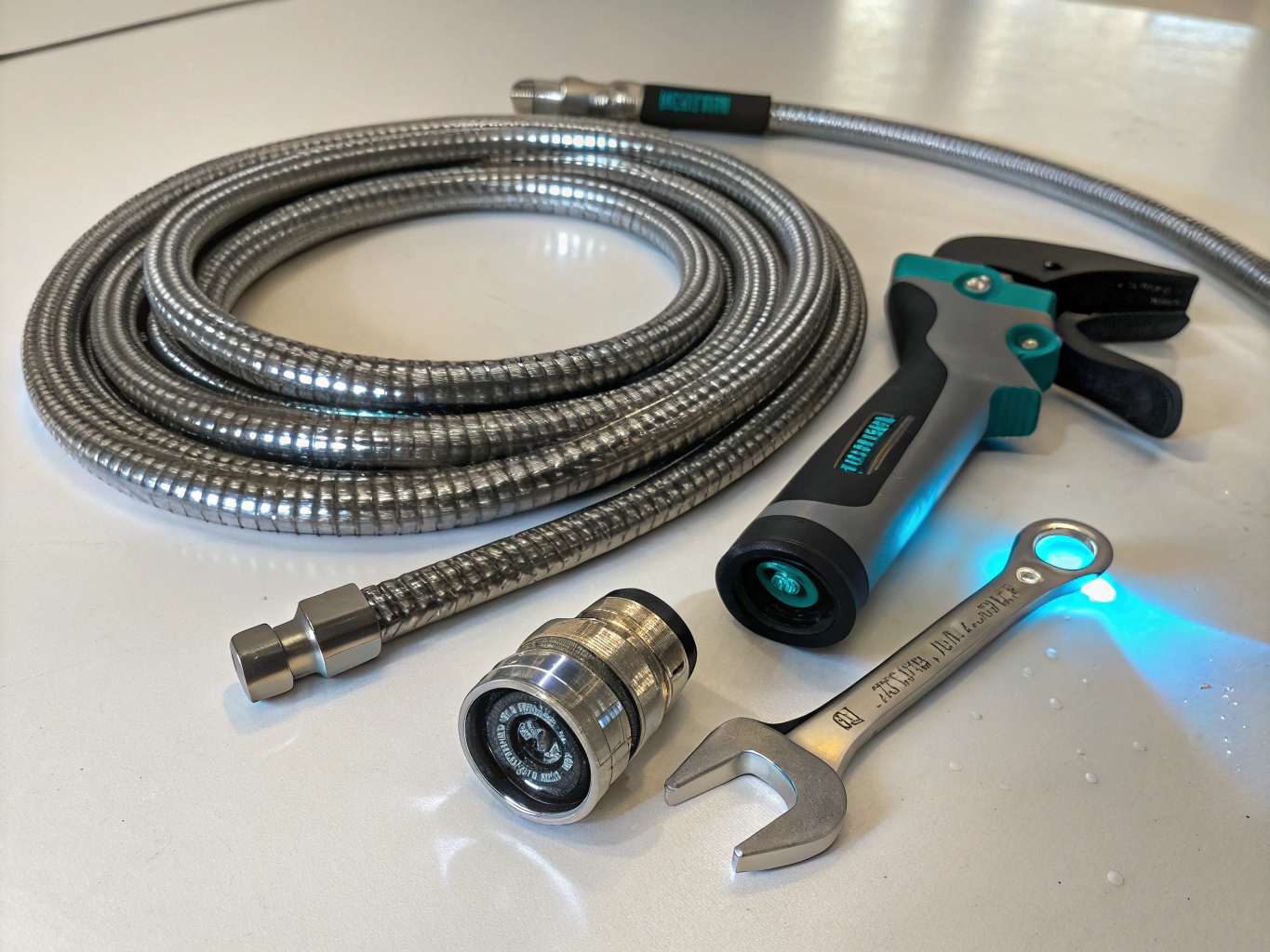 Commercial grade hydrostatic testing and drain snake equipment ready for dispatch