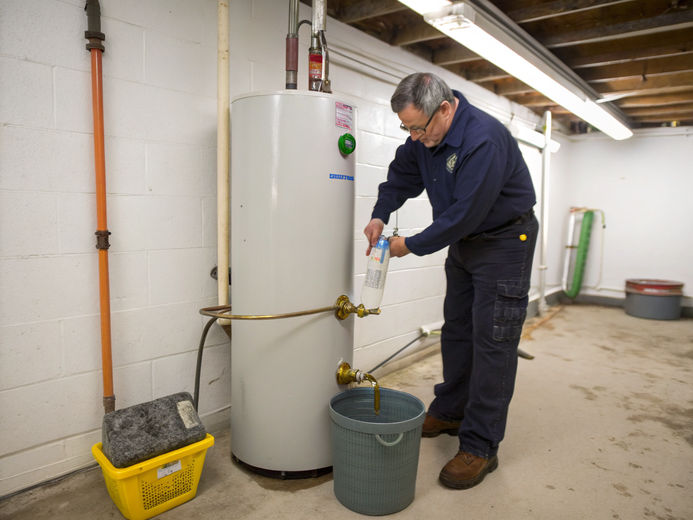 Residential water heater unit inspection and valve maintenance
