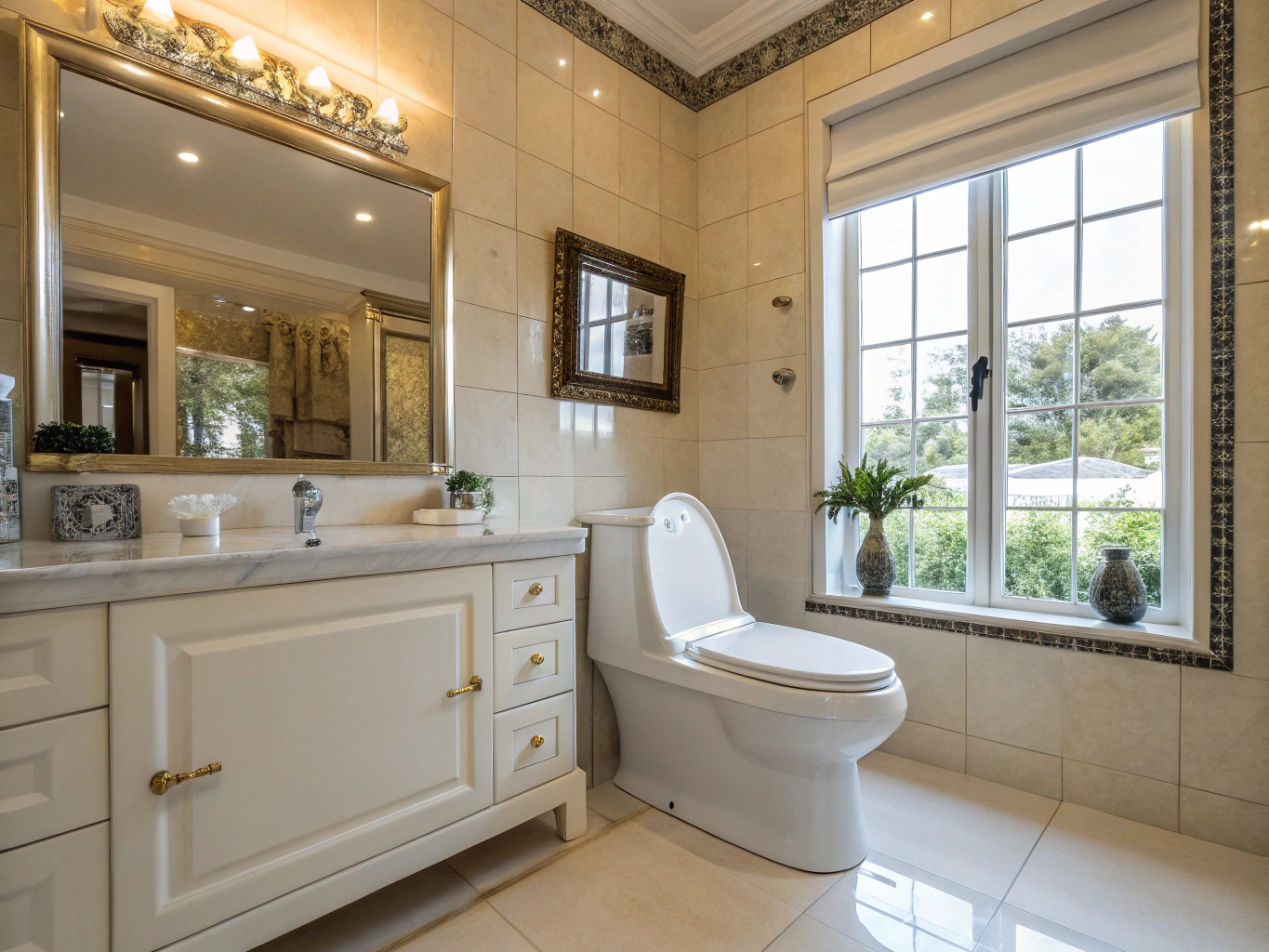 Modern Kohler toilet and plumbing fixtures repair in bathroom